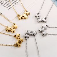 Stainless Steel 18K Gold Plated Simple Style Human Pendant Necklace main image 1