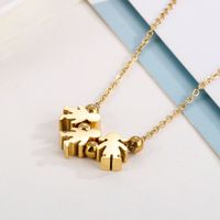 Stainless Steel 18K Gold Plated Simple Style Human Pendant Necklace main image 6
