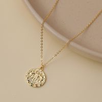 Copper 18K Gold Plated Simple Style Round Devil's Eye Pendant Necklace main image 3