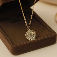 Copper 18K Gold Plated Simple Style Round Devil's Eye Pendant Necklace main image 1