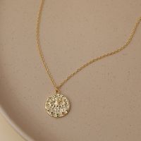 Copper 18K Gold Plated Simple Style Round Devil's Eye Pendant Necklace main image 4
