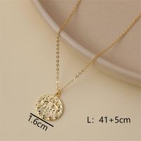 Copper 18K Gold Plated Simple Style Round Devil's Eye Pendant Necklace sku image 1