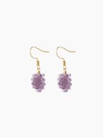 2 Pairs Cute Fruit Grape Inlay Synthetic Resin Resin 18K Gold Plated Ear Hook main image 6