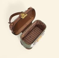 Women's Medium Pu Leather Flower Vintage Style Square Lock Clasp Box Bag Handbags main image 3