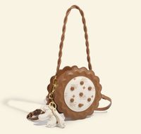 Women's Medium Pu Leather Flower Cute Zipper Circle Bag sku image 1