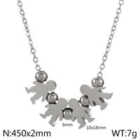 Stainless Steel 18K Gold Plated Simple Style Human Pendant Necklace sku image 8
