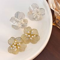 1 Paire Style Vintage Fleur Alliage Boucles D'Oreilles main image 1