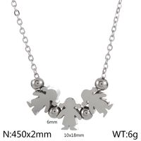 Stainless Steel 18K Gold Plated Simple Style Human Pendant Necklace sku image 3