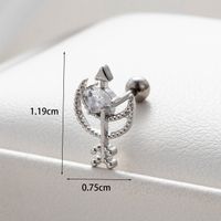 1 Piece Simple Style Star Pearl Flower Inlay Copper Zircon Ear Studs main image 4