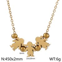 Stainless Steel 18K Gold Plated Simple Style Human Pendant Necklace sku image 7