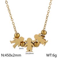 Stainless Steel 18K Gold Plated Simple Style Human Pendant Necklace sku image 6