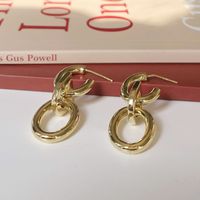 1 Pair Elegant Human Face Copper 18K Gold Plated Drop Earrings sku image 3
