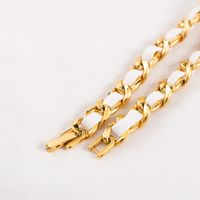 Wholesale Jewelry Casual Geometric 304 Stainless Steel Pu Leather 18K Gold Plated Polishing Braid Bracelets main image 6