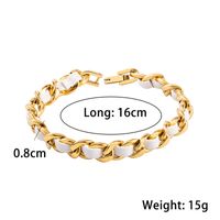 Wholesale Jewelry Casual Geometric 304 Stainless Steel Pu Leather 18K Gold Plated Polishing Braid Bracelets sku image 1