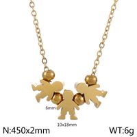Stainless Steel 18K Gold Plated Simple Style Human Pendant Necklace sku image 4
