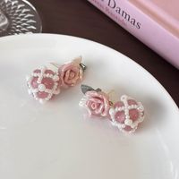 1 Pair Cute Flower Glass Ceramics Ear Studs main image 5