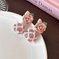 1 Pair Cute Flower Glass Ceramics Ear Studs main image 7