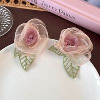 1 Pair Elegant Flower Gauze Ear Studs main image 4