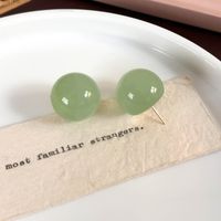 1 Pair Sweet Solid Color Resin Ear Studs sku image 4