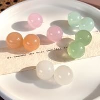 1 Pair Sweet Solid Color Resin Ear Studs main image 6
