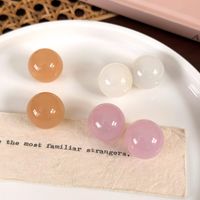1 Pair Sweet Solid Color Resin Ear Studs main image 9