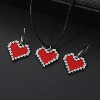 Cute Shiny Heart Shape Alloy Women's Jewelry Set sku image 1