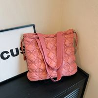 Women's Cotton Solid Color Classic Style String Shoulder Bag main image 5