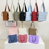 Women's Cotton Solid Color Classic Style String Shoulder Bag main image 11