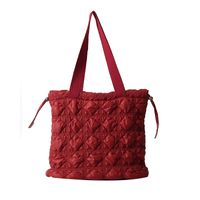 Women's Cotton Solid Color Classic Style String Shoulder Bag sku image 8