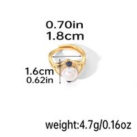 Wholesale Elegant Leaves Pearl Butterfly Freshwater Pearl Copper Zircon Inlay 14K Gold Plated 18K Gold Plated Freshwater Pearl Zircon Open Rings sku image 2