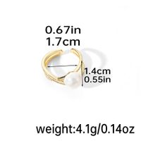 Wholesale Elegant Leaves Pearl Butterfly Freshwater Pearl Copper Zircon Inlay 14K Gold Plated 18K Gold Plated Freshwater Pearl Zircon Open Rings sku image 3