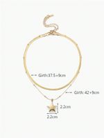 Stainless Steel 18K Gold Plated Simple Style Layered Pentagram Layered Necklaces main image 2