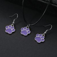 Cute Paw Print Alloy Epoxy Women's Jewelry Set main image 5