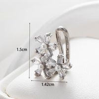 1 Piece Simple Style Star Heart Shape Flower Inlay Copper Zircon Ear Studs sku image 3