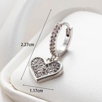 1 Piece Simple Style Star Heart Shape Flower Inlay Copper Zircon Ear Studs main image 3