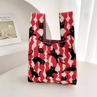 Women's Medium Polyester Cartoon Bear Cat Streetwear Open Handbag sku image 20