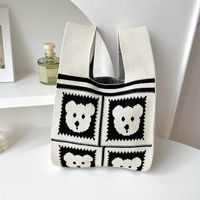 Women's Medium Polyester Cartoon Bear Cat Streetwear Open Handbag sku image 22