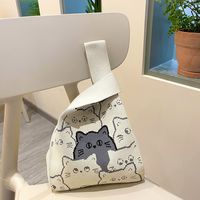 Women's Medium Polyester Cartoon Bear Cat Streetwear Open Handbag sku image 42