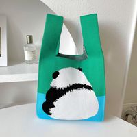 Women's Medium Polyester Cartoon Bear Cat Streetwear Open Handbag sku image 47