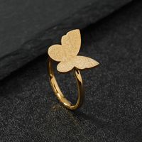 Stainless Steel Simple Style Butterfly Plating Rings main image 4