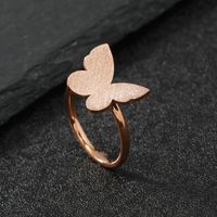 Stainless Steel Simple Style Butterfly Plating Rings main image 3