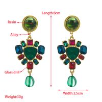 1 Pair Casual Bohemian Round Heart Shape Inlay Zinc Alloy Artificial Diamond Resin Earrings main image 2