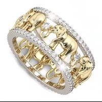 Wholesale Jewelry Simple Style Elephant Alloy Rhinestones Plating Inlay Rings main image 5