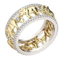 Wholesale Jewelry Simple Style Elephant Alloy Rhinestones Plating Inlay Rings main image 4