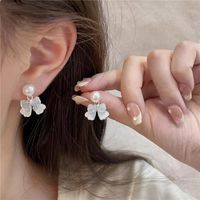 1 Pair IG Style Geometric Plating Inlay Alloy Artificial Pearls Rhinestones Opal Earrings sku image 7