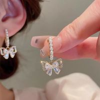1 Pair IG Style Geometric Plating Inlay Alloy Artificial Pearls Rhinestones Opal Earrings sku image 9