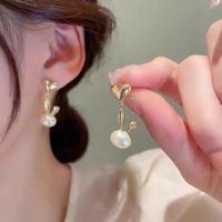 1 Pair IG Style Geometric Plating Inlay Alloy Artificial Pearls Rhinestones Opal Earrings sku image 4