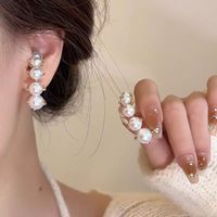 1 Pair IG Style Geometric Plating Inlay Alloy Artificial Pearls Rhinestones Opal Earrings sku image 3