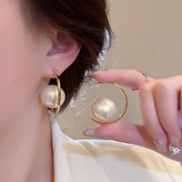 1 Pair IG Style Geometric Plating Inlay Alloy Artificial Pearls Rhinestones Opal Earrings sku image 6