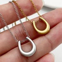 Titanium Steel Simple Style U Shape Plating Necklace main image 4